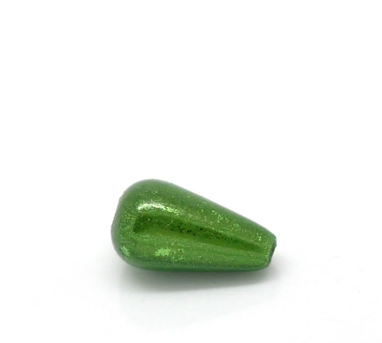 15 perles miracles goutte 10 x 6 mm vert sapin