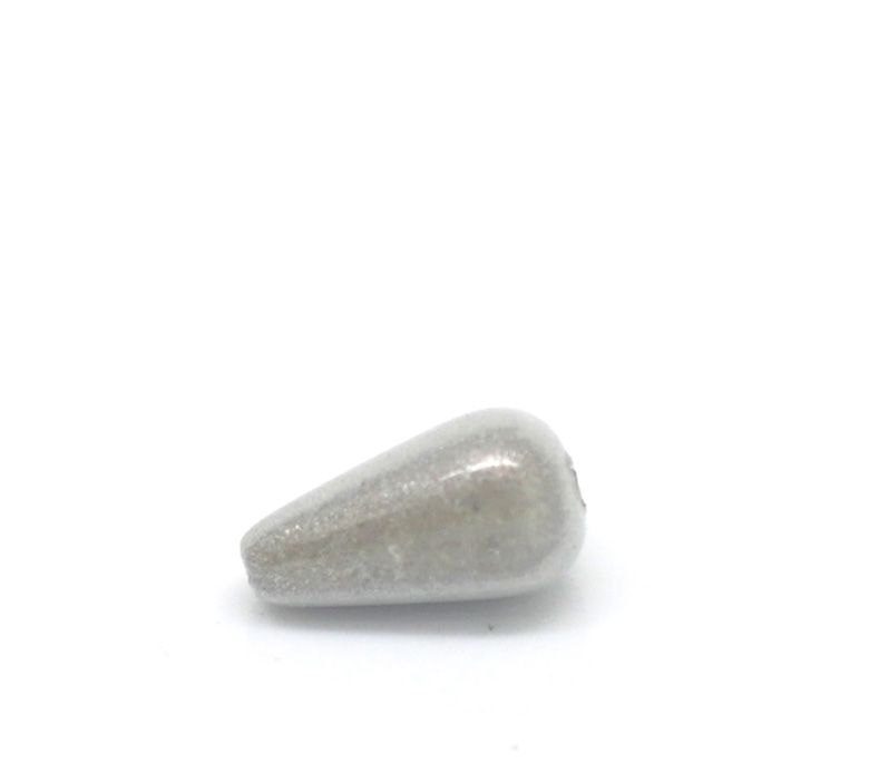 15 perles miracles goutte 10 x 6 mm gris clair