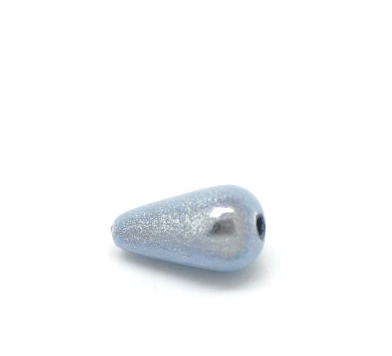 15 perles miracles goutte 10 x 6 mm gris bleu