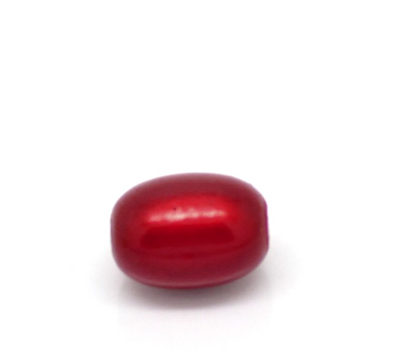 10 perles miracles en forme d'olive 11 x 8 mm rouge
