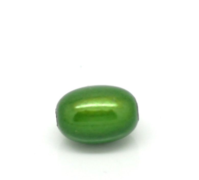 10 perles miracles en forme d'olive 11 x 8 mm vert sapin