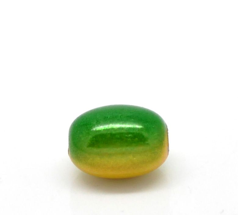 10 perles miracles en forme d'olive 11 x 8 mm bicolore vert