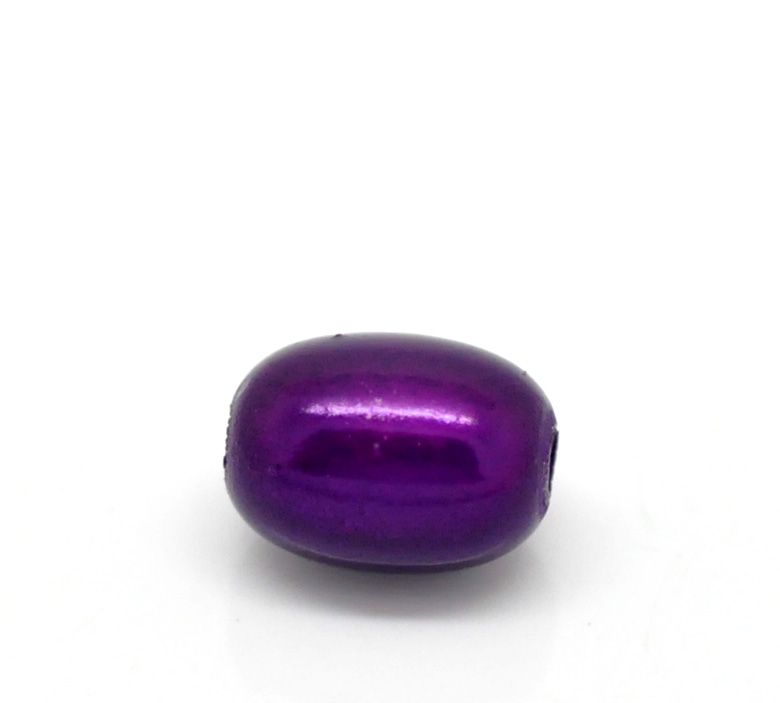 10 perles miracles en forme d'olive 11 x 8 mm prune
