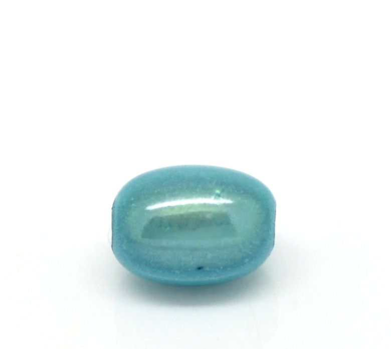 10 perles miracles en forme d'olive 11 x 8 mm turquoise