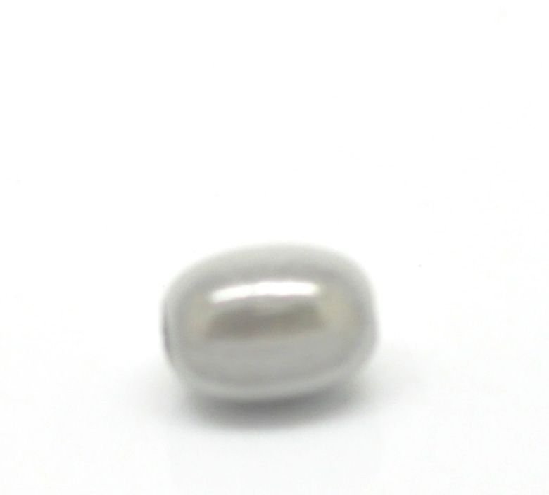 10 perles miracles en forme d'olive 11 x 8 mm gris clair