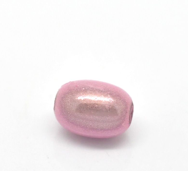 10 perles miracles en forme d'olive 11 x 8 mm rose clair