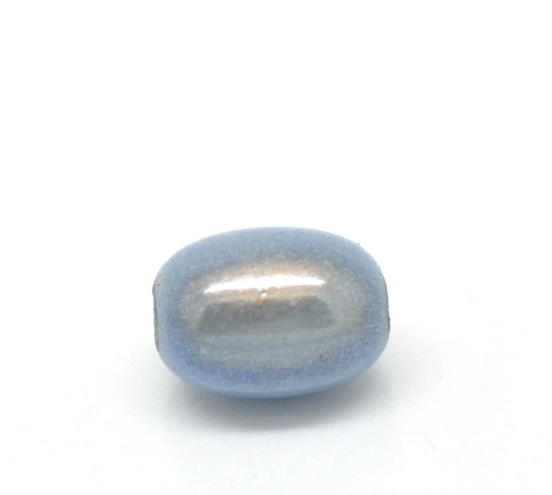 10 perles miracles en forme d'olive 11 x 8 mm gris bleu