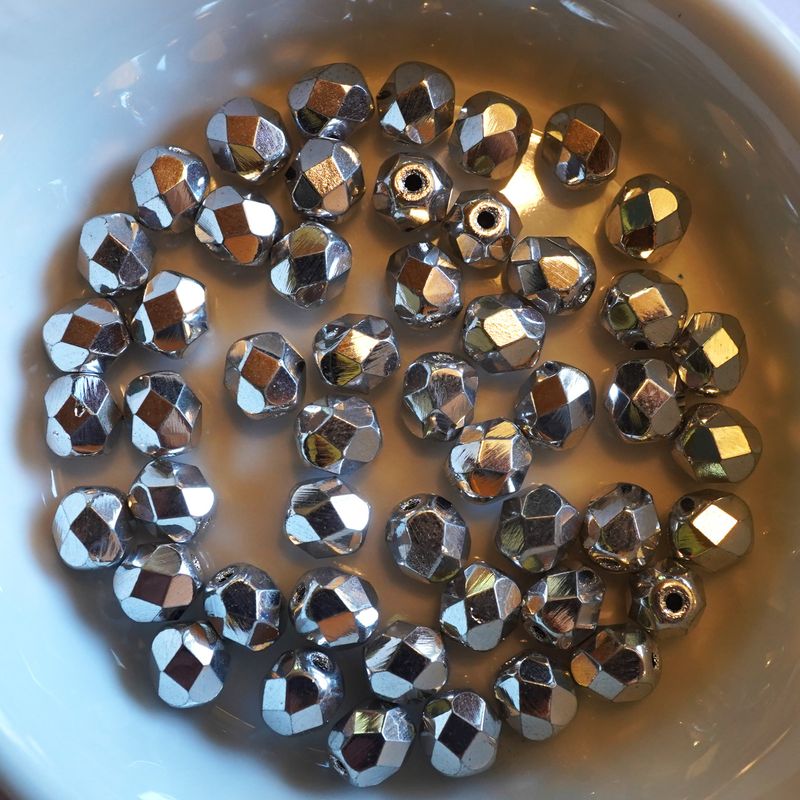 50 facettes de Bohème 6 mm argenté