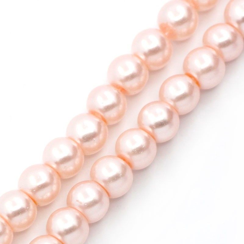 100 perles nacrées Renaissance 4 mm rose pêche
