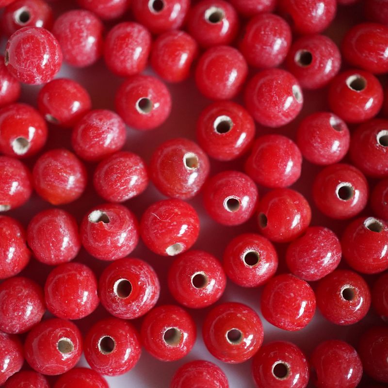 100 perles de verre artisanal 4 mm environ rouge brillant