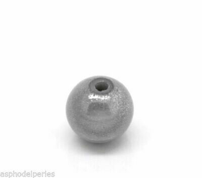 20 perles miracles 8 mm GRIS FONCE