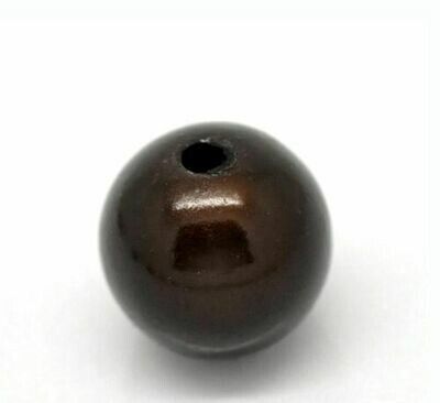 30 perles miracles 6 mm MARRON FONCE