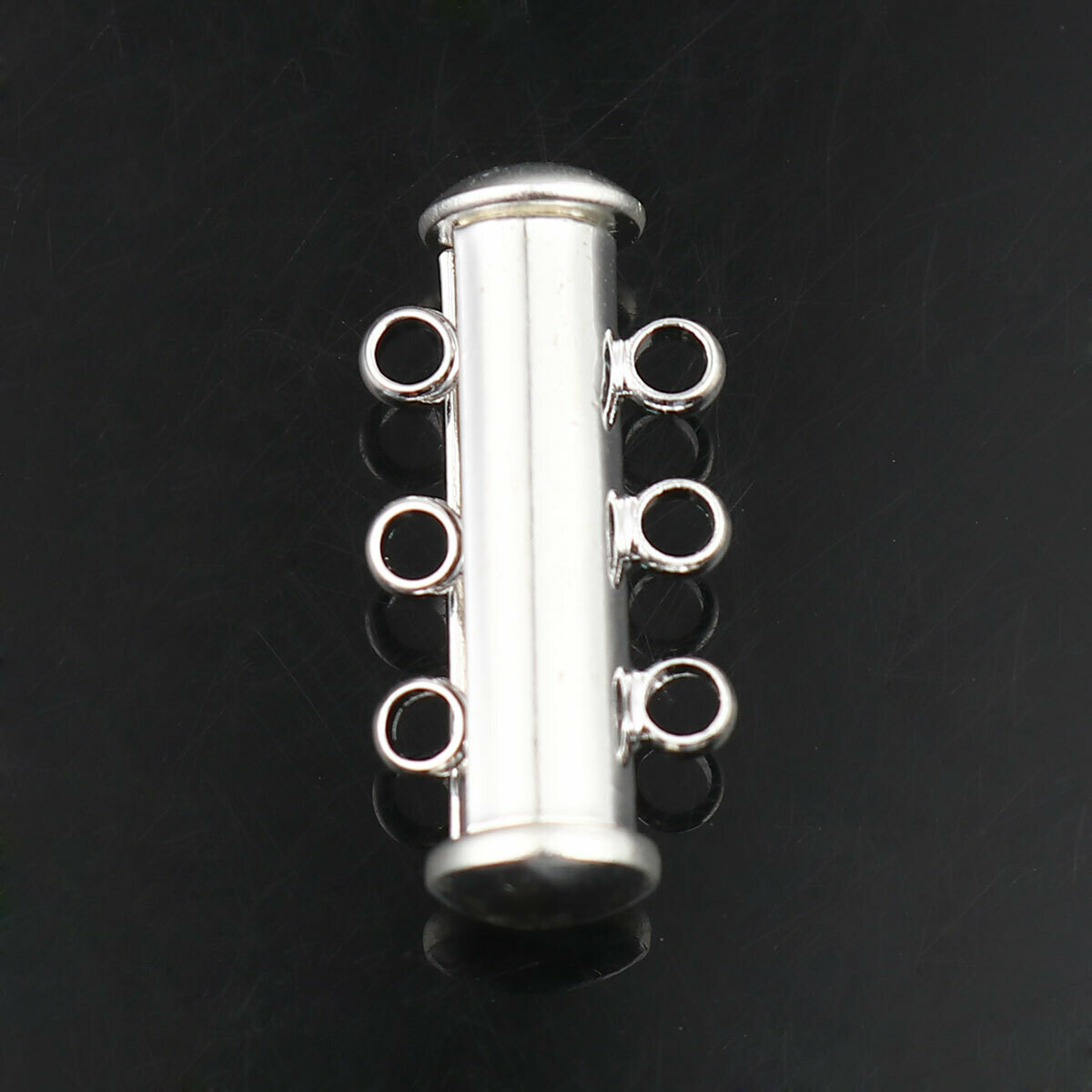 Fermoir 3 rangs aimanté coulissant 20 x 10 mm argenté