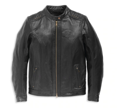Motorradjacke - "Electra Mandarin Collar Studded Leather " - Damen - 97000-22EW