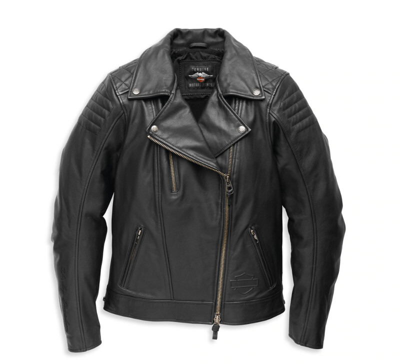Harley Davidson Jacke Damen - Harley Davidson Jacke Damen - "Bezel Biker Collar Leather Jacket" - 97006-22EW