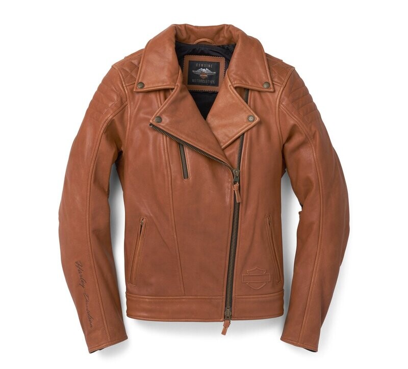 Harley Davidson Jacke Damen - Harley Davidson Jacke Damen - "Bezel Biker Collar Leather Jacket" - 97010-22EW