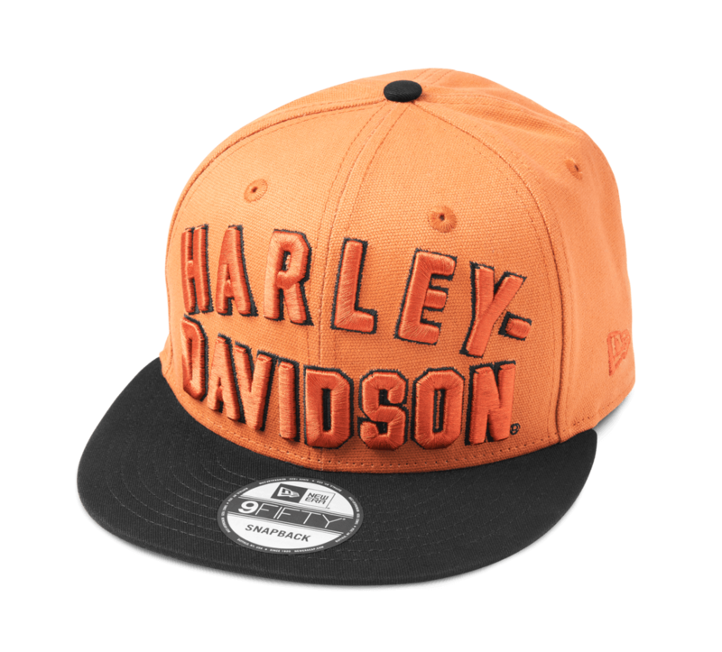 Harley-Davidson Flat Visor Cap Arched H-D 9FIFTY orange/schwarz Men Harley-Davidson Flat Visor Cap Arched H-D 9FIFTY orange/schwarz Men