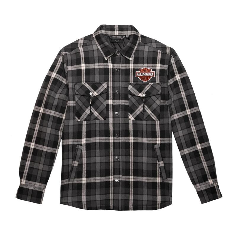 Harley-Davidson Milwaukee Flanellhemd für Herren - Black Plaid Harley-Davidson Milwaukee Flanellhemd für Herren - Black Plaid