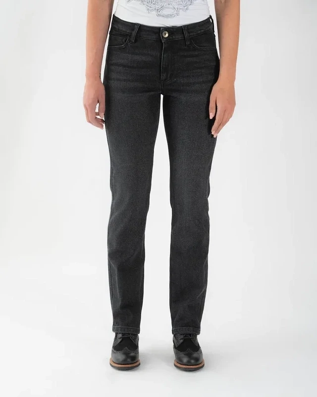 ROKKERTECH ROKKERTECH "Mid Straight Black" Motorradjeans Women