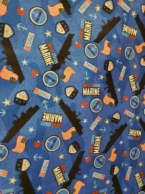 Military Collection Fabric by MDG Classics-Marines Pattern 16- Price Per Yard
