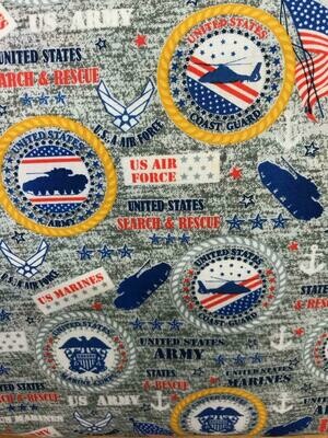 Military Collection Fabric by MDG Classics-Airforce Pattern 03- Price Per Yard