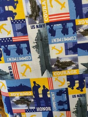 Military Collection Fabric by MDG Classics-Navy Pattern 13-Price Per Yard