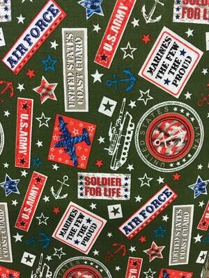 Military Collection Fabric by MDG Classics-Pattern 02-Price Per Yard