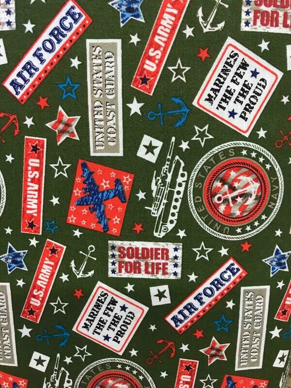 Military Collection Fabric by MDG Classics-Pattern 02-Price Per Yard