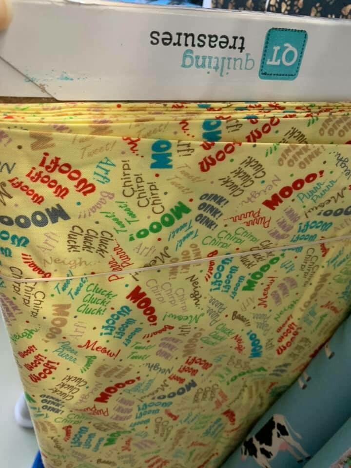 QT-Animal Farm-Animal Text Fabric-Price Per Yard