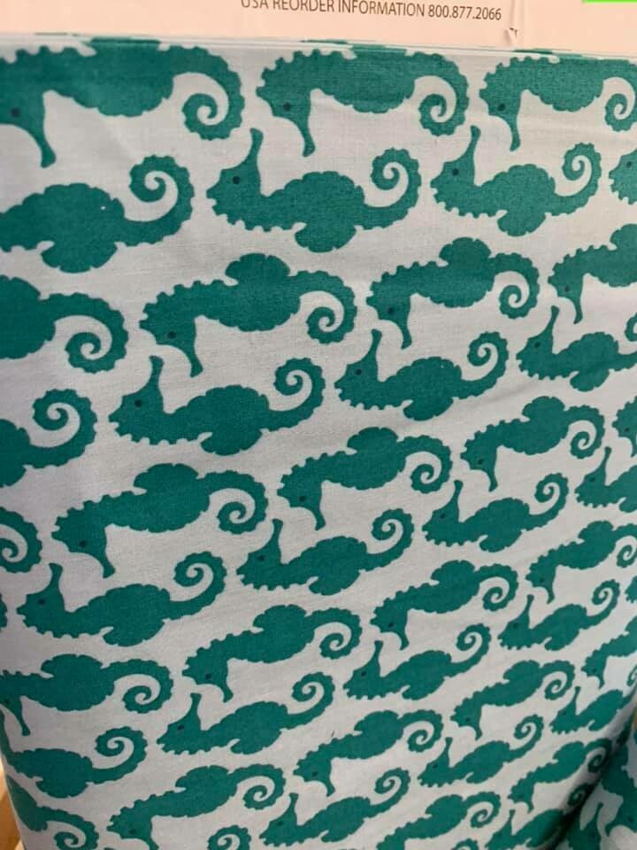 Robert Kaufman-Reef-Seahorse Fabric-Price Per Yard