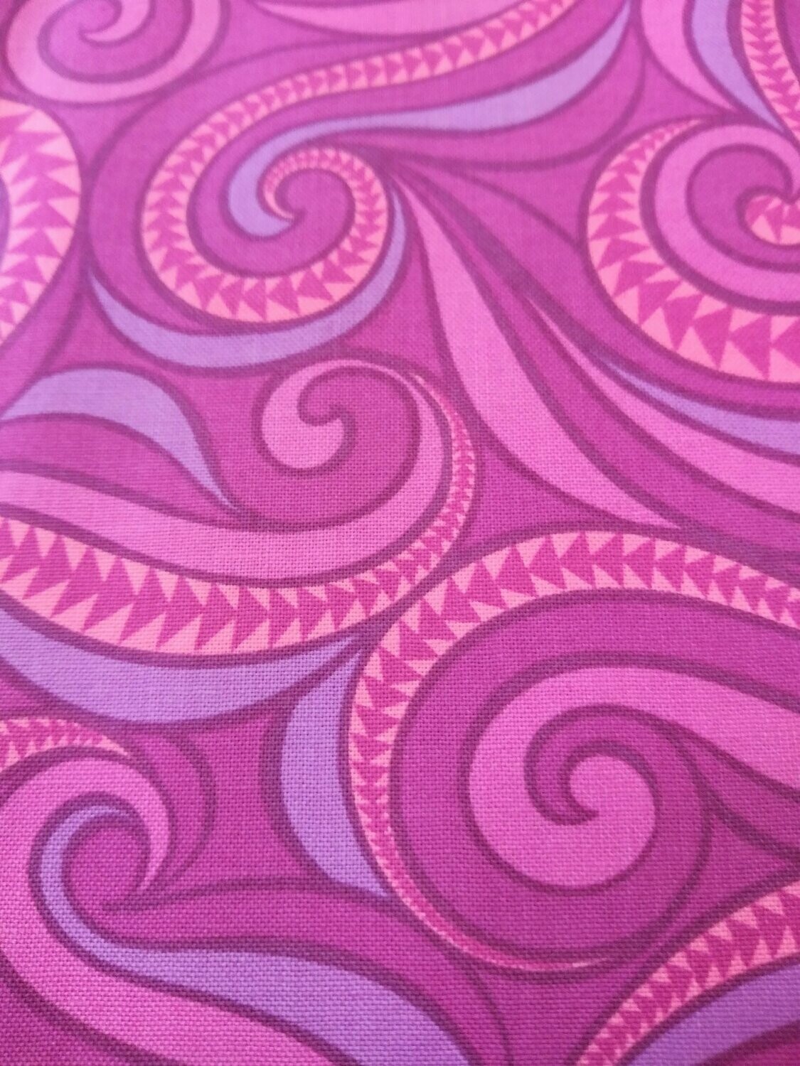 Contempo by Bernatex-Flying Geese Magenta-Free Motion Fantasy Fabric-Price Per Yard