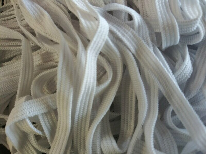 1/4" White Elastic, .29 Cents Per Yard, Available in  25, 50, or 100 Yard Increments