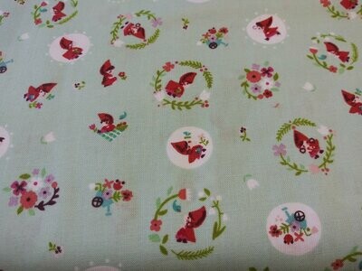 Riley Blake-Little Red in the Woods Fabric in Mint