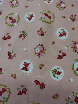 Riley Blake-Little Red in the Woods Fabric in Pink