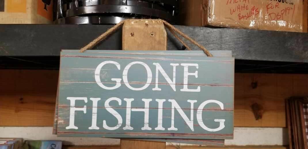 Gone Fishing MDF Sign 6" x 12.5"