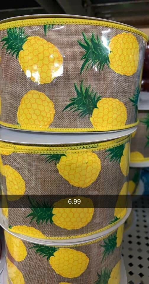 Natural/Pineapple Ribbon 2.5" x 10 Yards