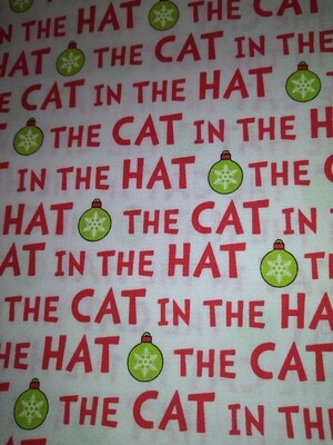 Robert Kaufman Dr. Seuss Cat in the Hat Text Print-Price Per Yard