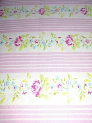Free Spirit-Tanya Whelan-Zoey's Garden Stripe Fabric in Pink-Price Per Yard