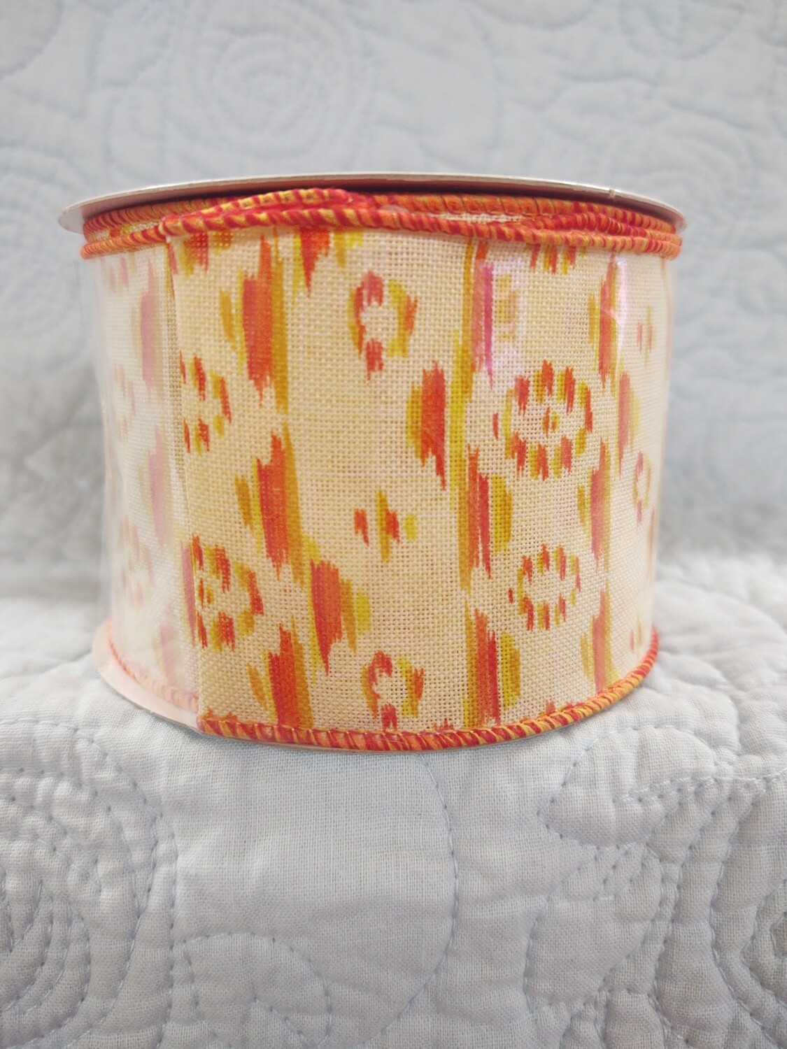 Aztec Ikat Ribbon 2.5" orange 10 yds