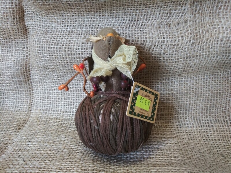 Audrey's Mouse in a Thread Ball 4.5" x 2.5"