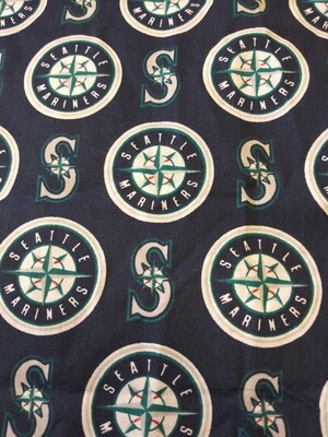 Seattle Mariners Fabric, 27" x 56" Wide, End of Bolt