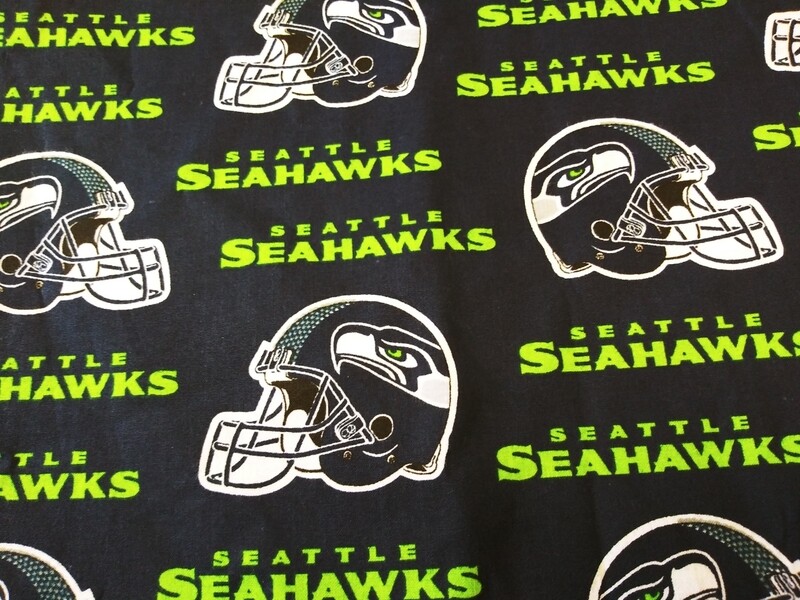 Seattle Seahawks Fabric, 44" x 56" Wide, End of Bolt