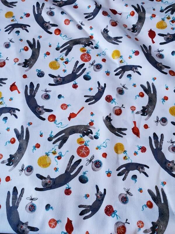 A Purrfect Christmas designed by Masha D' Yans for Clothworks. 