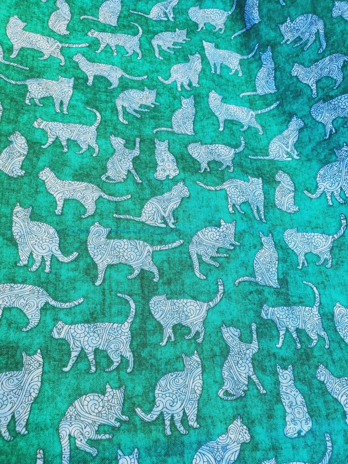 Purr-Suasion Cat Silhouettes in green by Dan Morris for Quilting Treasures