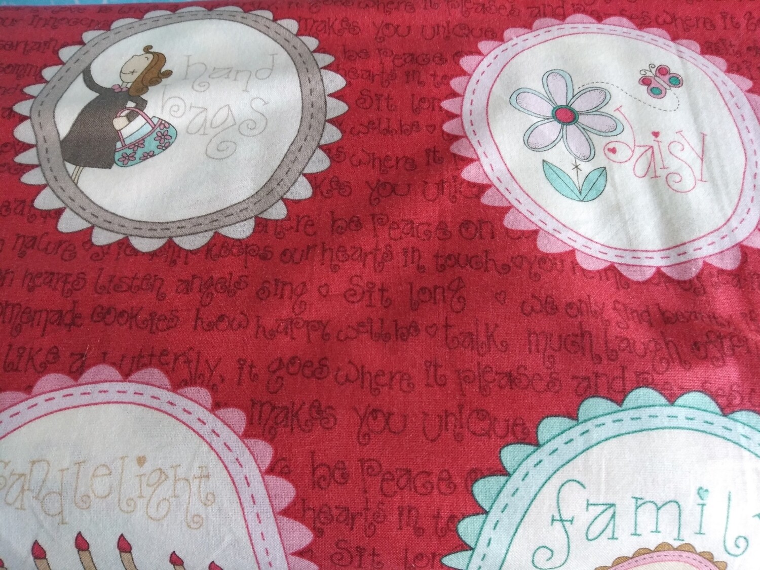 Nice People Nice Things by Helen Stubbings of Hugs 'n Kisses for Red Rooster Fabrics-Price per Yard