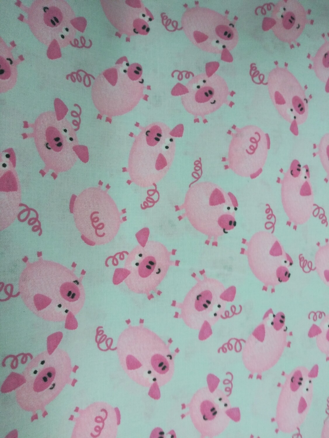 Pink Pig Print Fabric-Price per Yard