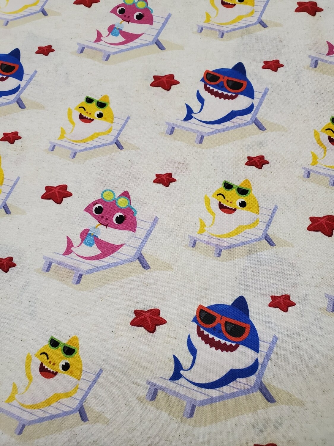 Baby Shark Starfish Beach by Springs Creative Fabrics