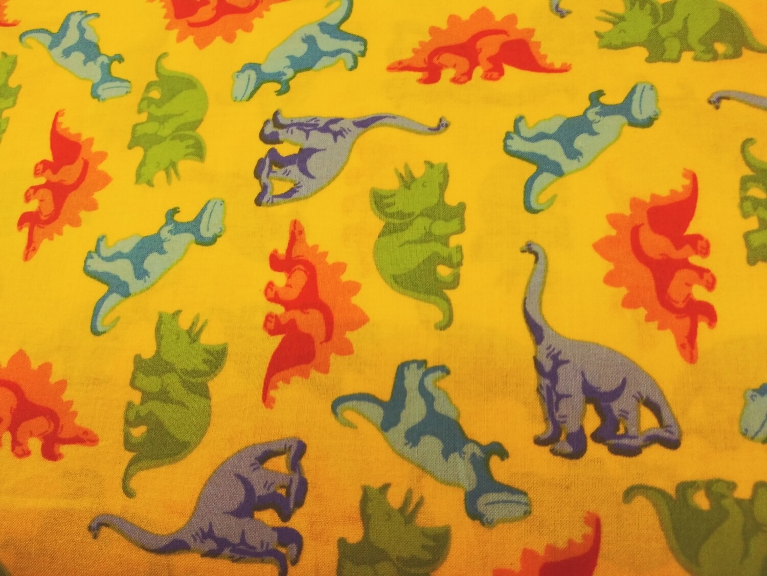 Dinosaur Print Fabric - Yellow