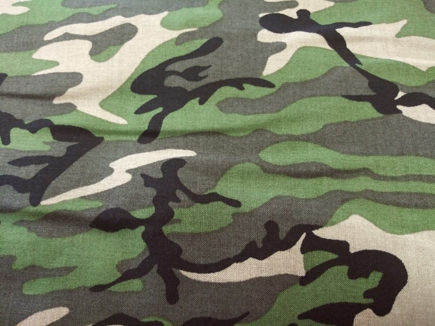 Green Camo Print Fabric