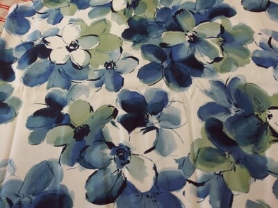 Boundless Blue Floral 97% Combed Cotton/3% Polyurethane